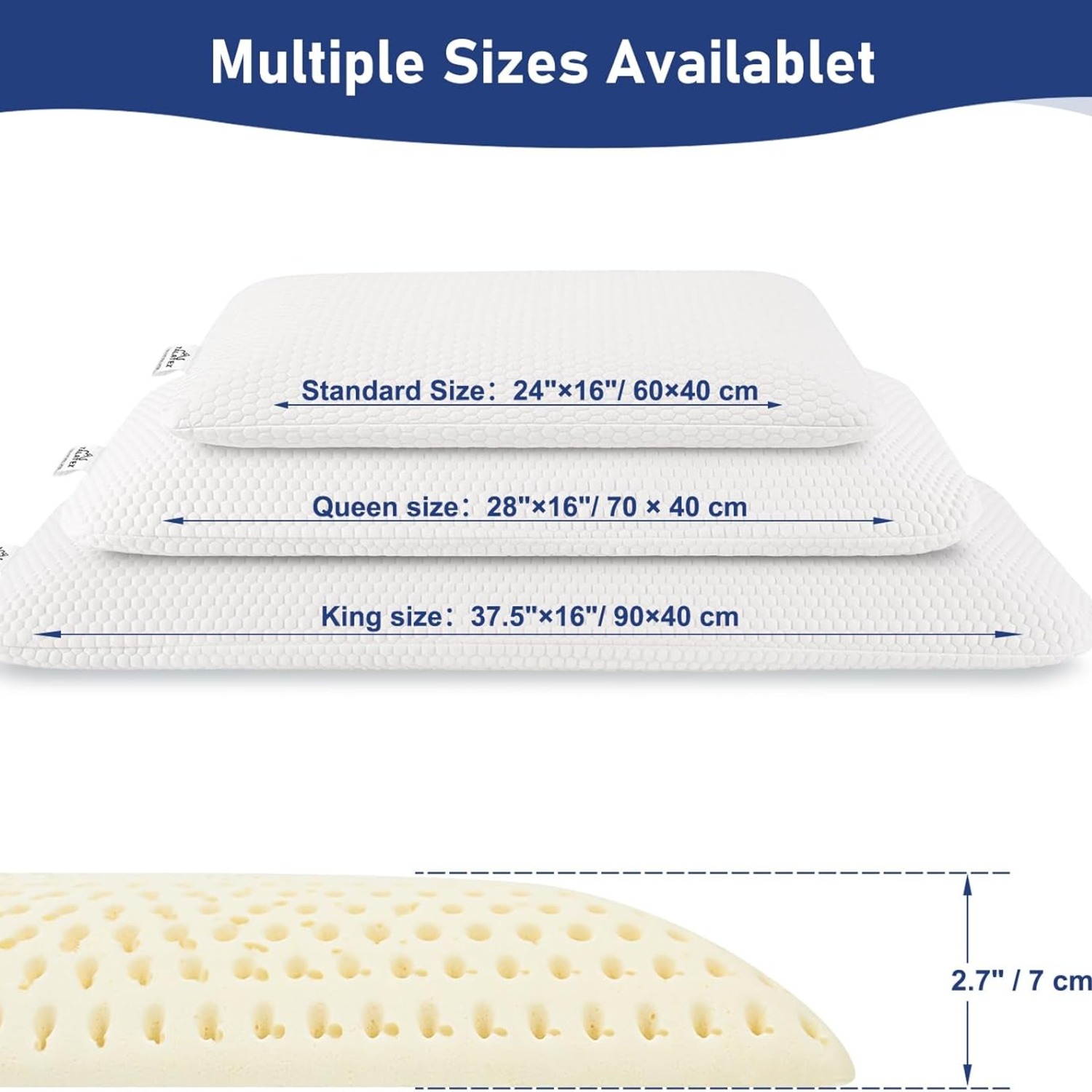 Slim Sleeper Thin Latex Pillow dimensions and specifications