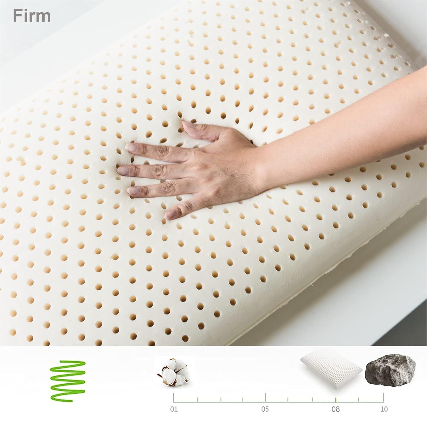 Natural Dunlop Latex Pillow dimensions and specifications